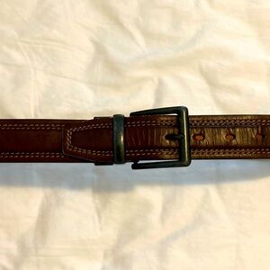 Columbia men's reversible synthetic leather belt 34/35 sz large brown/dark brown